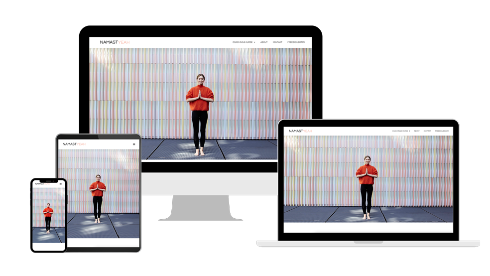 4 Webdesign Mockups von einem Yoga Coach